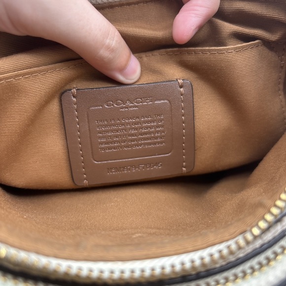 Coach Mia Crossbody Handbag White Pebbled Leather F76645 Zip Top Purse‎ Bag - Picture 13 of 15